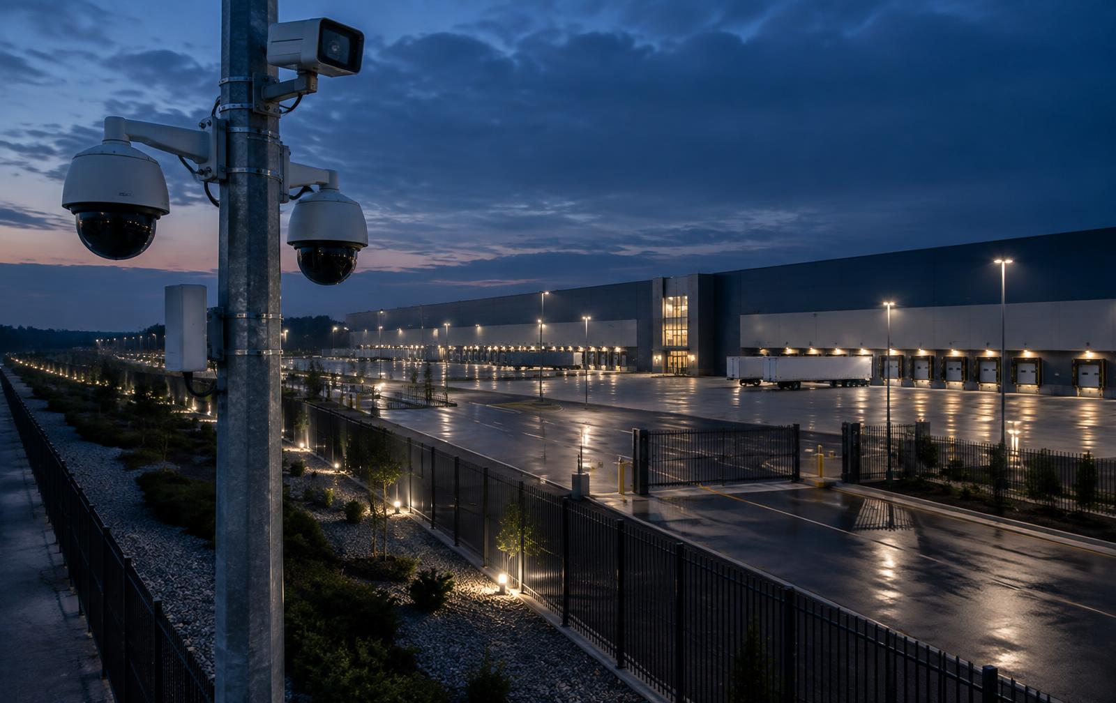 Fixed thermal and video surveillance protecting an industrial perimeter